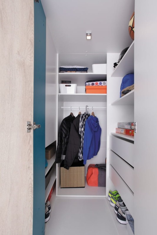 Szafa Planet Szerokość 135 cm  biały lux / dąb / morski Meblar System 1  Tradycyjna Do salonu