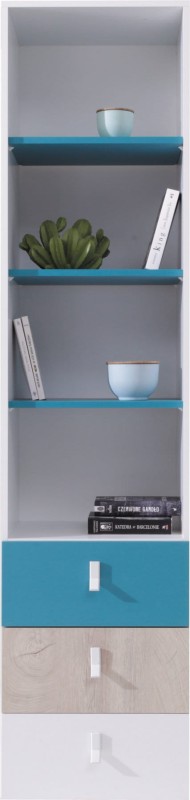 Regał Planet Szerokość 45 cm biały lux / dąb / morski Meblar System 6 Tradycyjna Do salonu