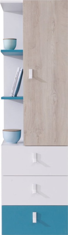 Regał Planet Szerokość 45 cm biały lux / dąb / morski Meblar System 7 Tradycyjna Do salonu