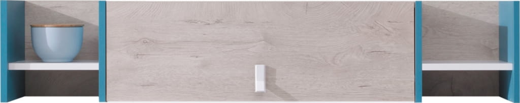 Półka wisząca Planet Szerokość 125 cm biały lux / dąb / morski Meblar System 12 Tradycyjna Do salonu