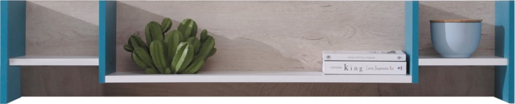 Półka wisząca Planet Szerokość 125 cm biały lux / dąb / morski Meblar System 13 Tradycyjna Do salonu