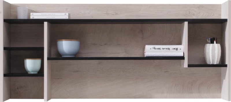 Nadstawka do biurka Planet Szerokość 125 cm czarny / dąb / beż Meblar System 11