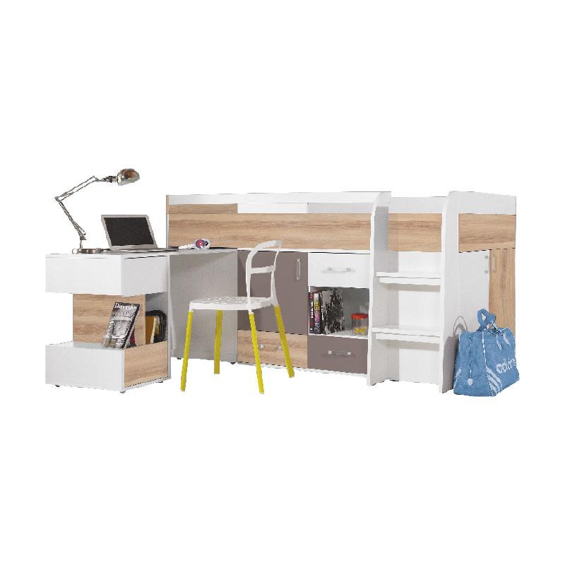 Meble młodzieżowe BLOG Wiąz / Biały Lux / Cappucino Meblar System 21 Tradycyjna Do salonu