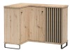 Komoda KALI Narożna Szerokość 123 82 cm Lamele Dąb Artisan Czarna C12 Metalowe Czarne Nogi Styl LOFT.jpg