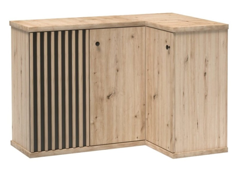 Komoda KALI Narożna Szerokość 123 82 cm Lamele Dąb Artisan Czarna C13.jpg