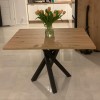 Stół KALI Rozkładany 120 - 160 cm Nowoczesny Do Jadalni Salonu Styl Loft Metalowe Czarne Nogi X Dąb Artisan Blat .jpg