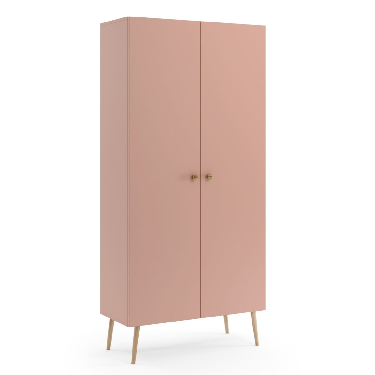 Szafa BALI Półki Do Salonu Pokoju w Stylu Skandynawskim BOHO Szerokość 95 cm Różowa Wysokie Drewniane Nóżki Oryginalne Uchwyty Jutowe Nowoczesna.jpg