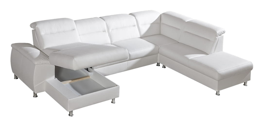 Narożnik 1 SCANDI Do Salonu Nowoczesna Wysoka jakość Funkcja spania Pokoju Regulowany Zagłówek Przeszycie Nowoczesny