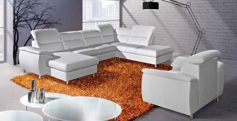 Narożnik 1 SCANDI Do Salonu Nowoczesna Wysoka jakość Funkcja spania Pokoju Regulowany Zagłówek Przeszycie Nowoczesny