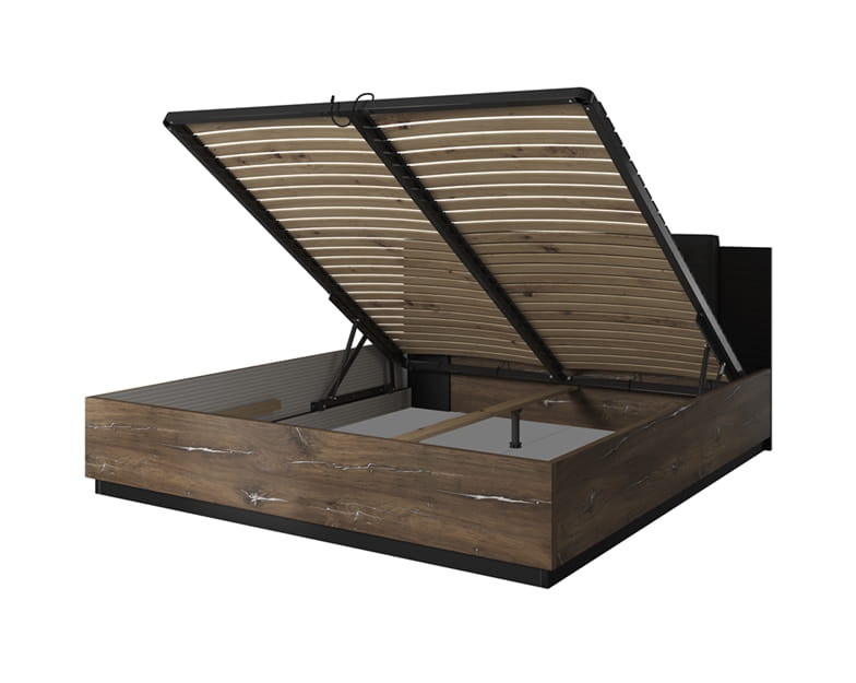 Sypialnia SIGMA Dąb flagstaf ze stalową nitką / Czarny supermat Helvetia Meble 24FSLI26 22 18 51 Meble Sypialnia Nowoczesne Tradycyjne Do Sypialni