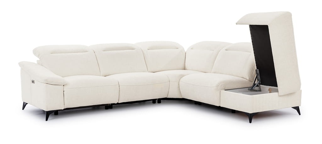 Zdjęcie Prezentujące Otwarty Pojemnik na Pościel w Modułowym Narożniku GRAPPA L 2