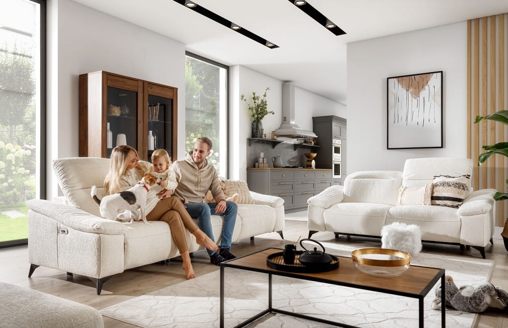 Trzyosobowa i Dwuosobowa Modułowa Sofa GRAPPA w Aranżacji Salonu