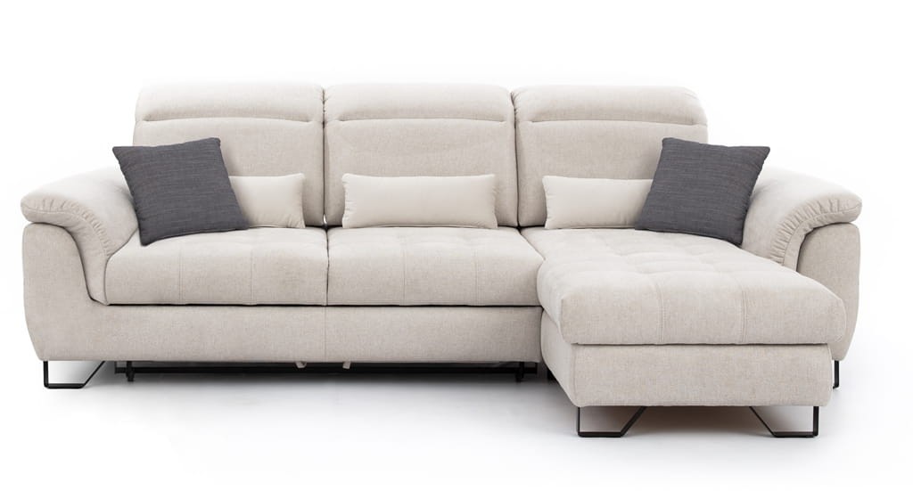 Prawostronny Narożnik GIOVANI MINI z Funkcją Spania i Pojemnikiem na Pościel