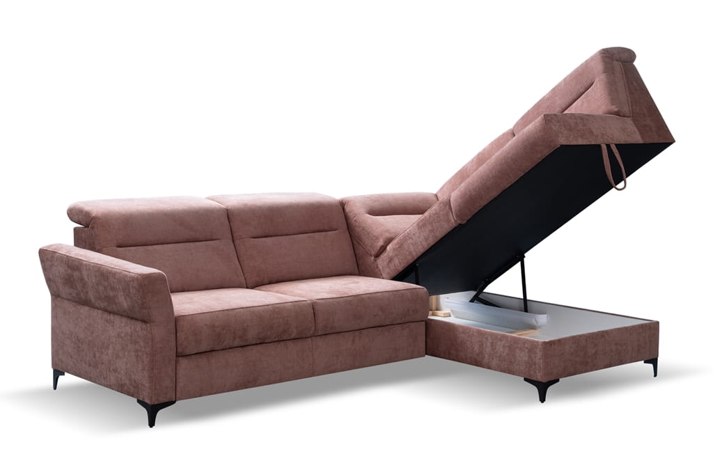 Narożnik DENVER Do Salonu Nowoczesna Wysoka jakość  Do Salonu Regulowany Zagłówek Pokoju Przeszycie Nowoczesny Wysokie Oparcie