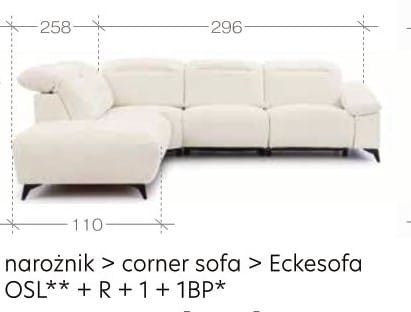 Zdjęcie Wymiarów Modułowy Narożnik GRAPPA L 2