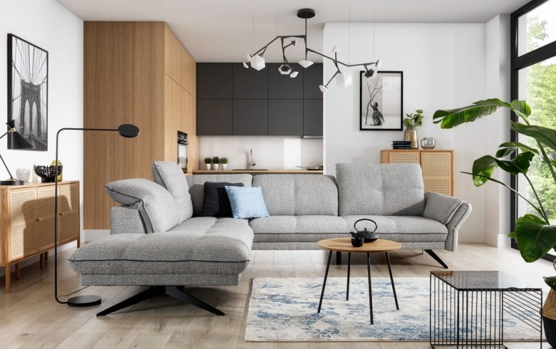 Narożnik MARBELLA Modułowy O+3B na Wysokich Nóżkach w Salonie