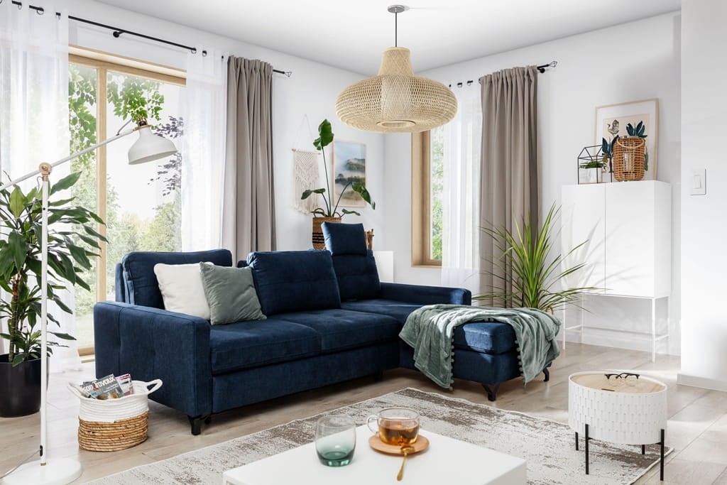 Nowoczesny Narożnik NAVE 1  z Funkcją Spania Zdjęcie w Salonie lifestyle 1