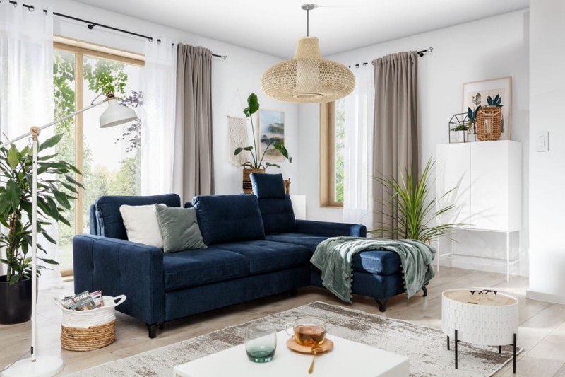 Nowoczesny Narożnik NAVE 1  z Funkcją Spania Zdjęcie w Salonie lifestyle 1