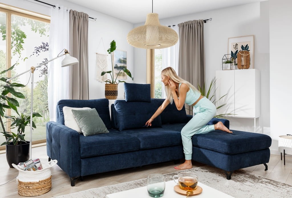 Wygodny Narożnik NAVE 1 z Funkcją Spania Zdjęcie w Salonie lifestyle 6
