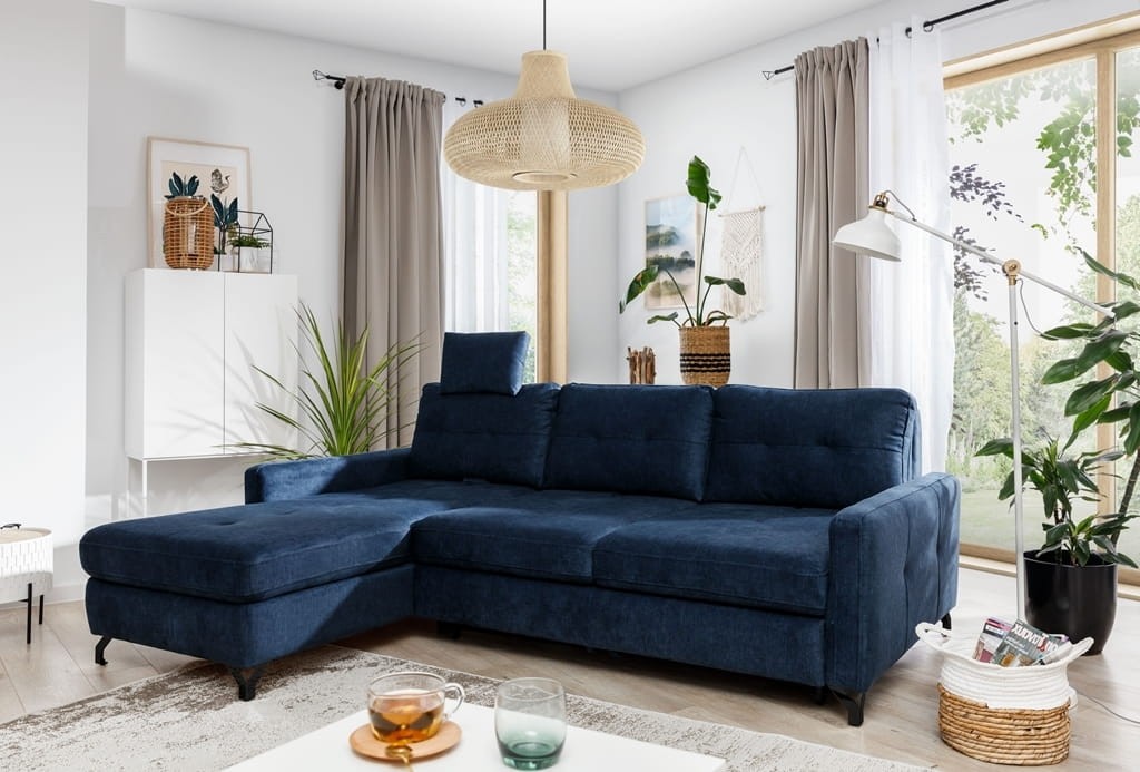 Wygodny Narożnik NAVE 1 z Funkcją Spania Zdjęcie w Salonie lifestyle 9