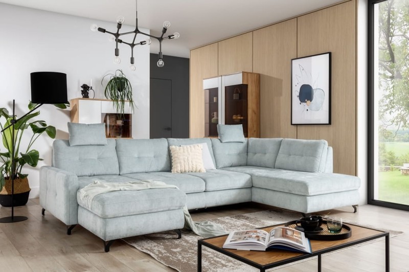 Nowoczesny Lewostronny Narożnik w kształcie "U" LUKKA 3 w Salonie