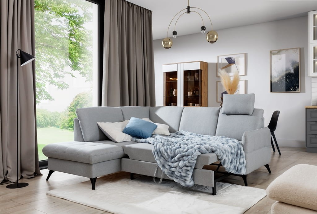 Funkcjonalny Narożnik 218 cm LUKKA 1 z Funkcją Spania Zdjęcie w Salonie lifestyle 3