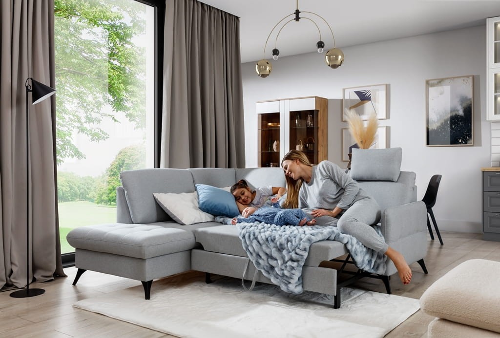 Stylowy Narożnik 248 cm LUKKA 2 z Funkcją Spania Zdjęcie w Salonie lifestyle 4