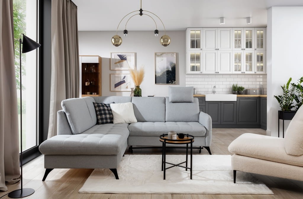 Nowoczesny Narożnik 248 cm LUKKA 2 z Funkcją Spania Zdjęcie w Salonie lifestyle 5