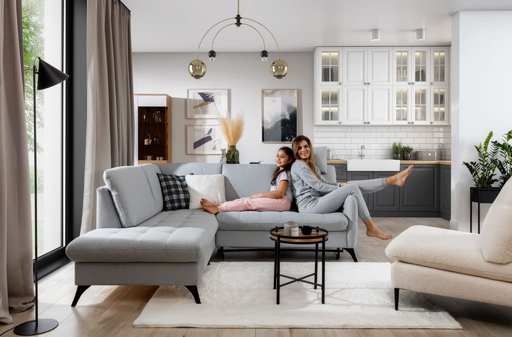 Wygodny Narożnik 248 cm LUKKA 2 z Funkcją Spania Zdjęcie w Salonie lifestyle 6