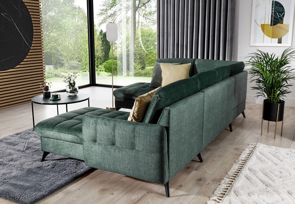 Nowoczesny Narożnik 300 cm LUKKA 3 w Salonie Zdjęcie Prezentujące Bok Narożnika