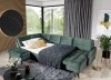 Nowoczesny Narożnik 330 cm LUKKA 4 z Rozłożoną Funkcją Spania w Salonie