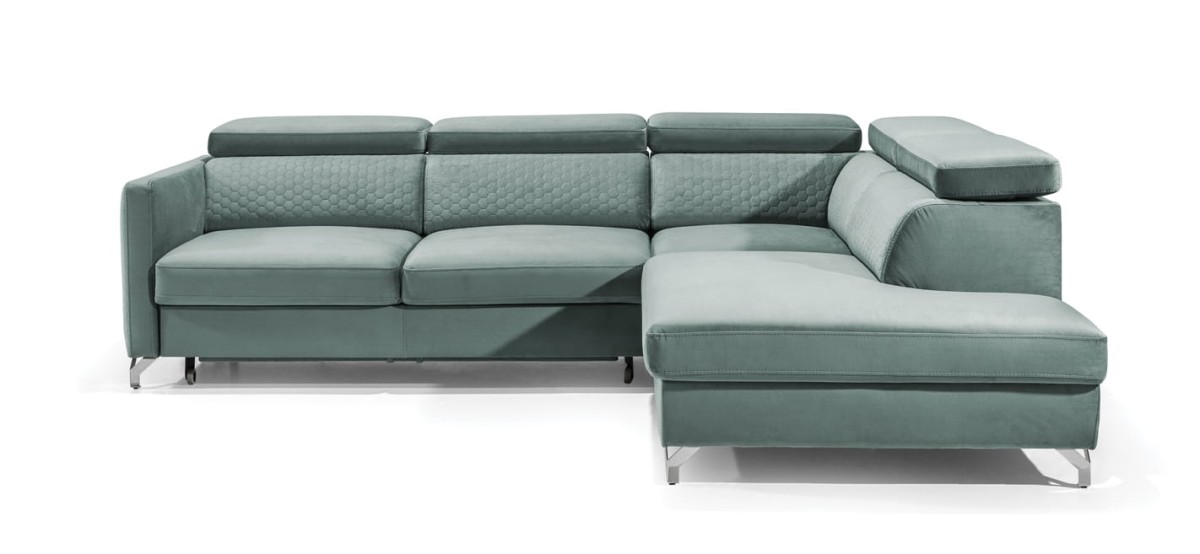 Prawostronny Narożnik 2 MAROZZO 265 cm z Funkcją Spania i Pojemnikiem na Pościel