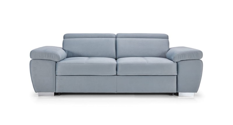 Dwuosobowa Szara Sofa 2 ROSSO 185 cm z Funkcją Spania do Salonu Widok od Przodu