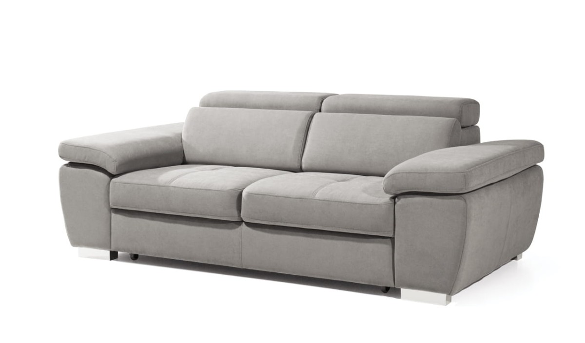Dwuosobowa Popielata Szara Sofa 2 ROSSO 185 cm z Funkcją Spania do Salonu