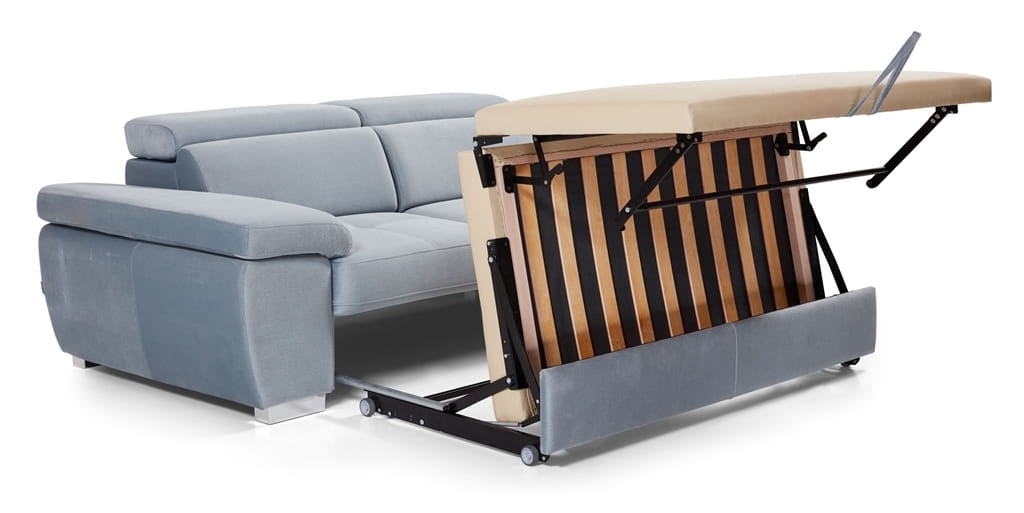 Zdjęcie Prezentujące Proces Rozkładania Funkcji Spania w Sofie 3 ROSSO 216 cm