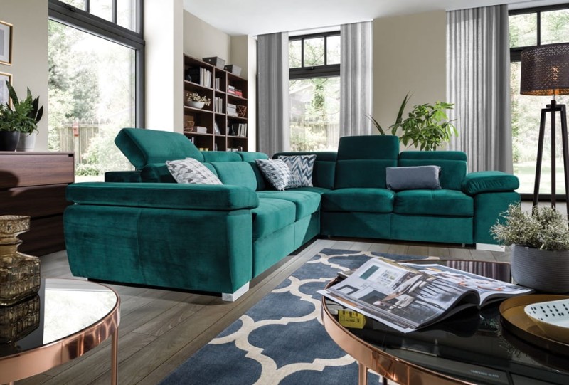 Narożnik 2 ROSSO 286 cm z Funkcją Spania i Pojemnikiem na Pościel