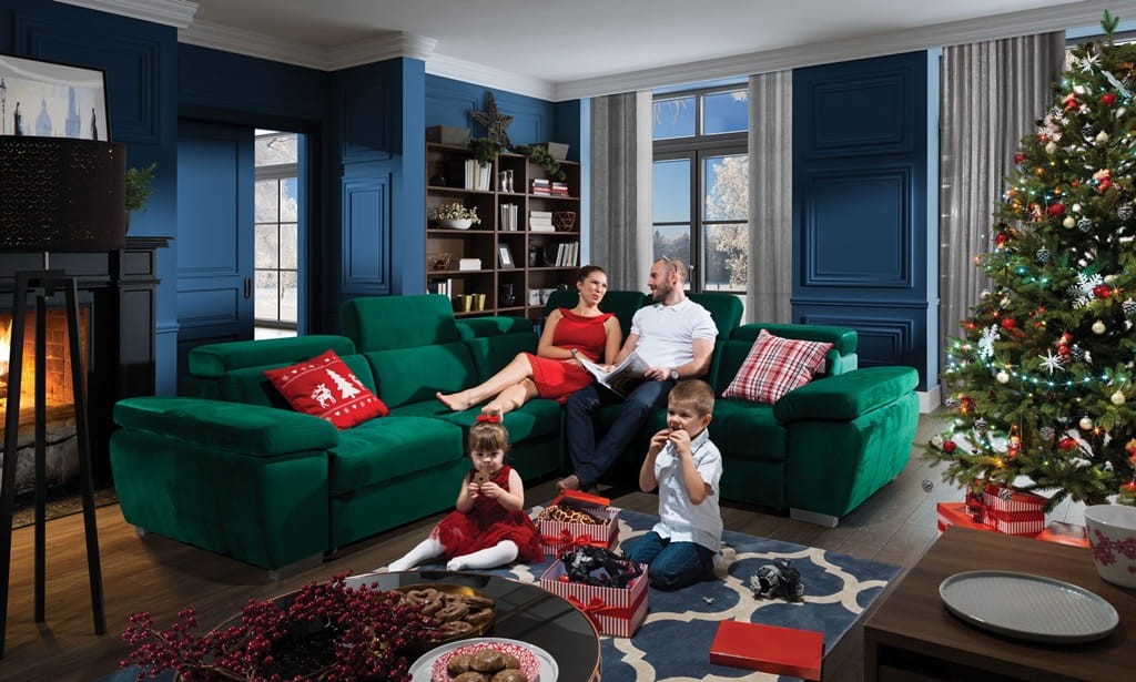 Zdjęcie Prezentujące Narożnik 2 ROSSO 286 cm w Aranżacji Salonu