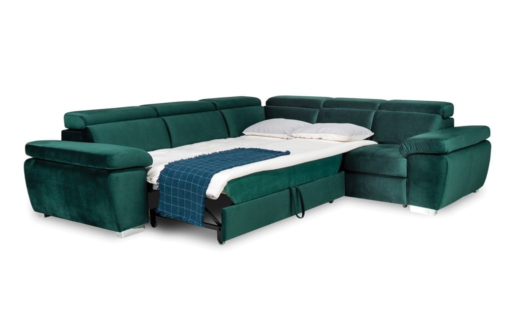 Zdjęcie Prezentujące Rozłożoną Funkcję Spania w Narożniku 2 ROSSO 286 cm