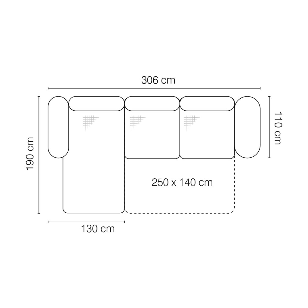 Narożnik 1 ROMA 310 cm Zdjęcie Wymiarów