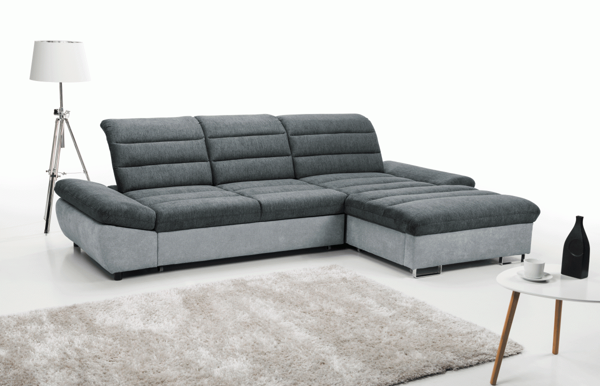 Zdjęcie Prezentujące Narożnik 1 ROMA 310 cm z Funkcją Spania i Pojemnikiem na Pościel w Minimalistycznej Aranżacji