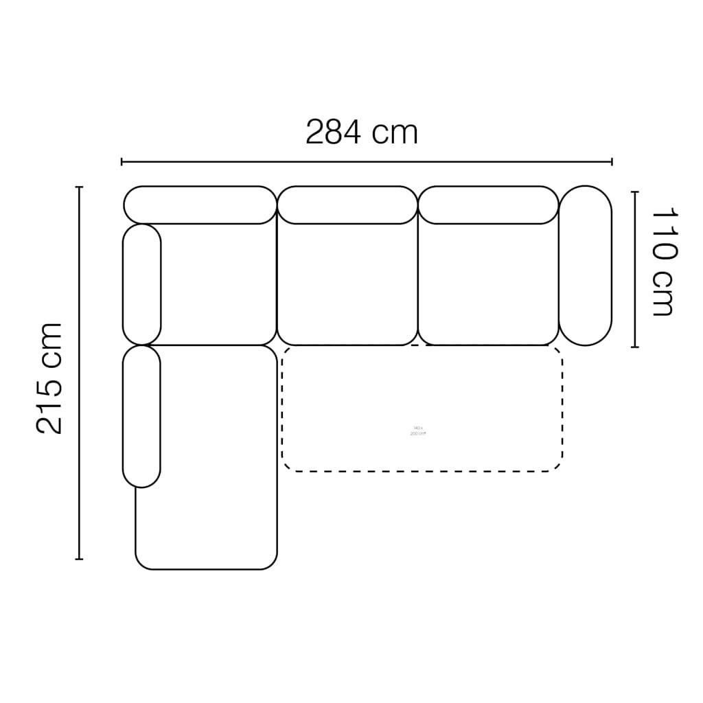 Narożnik 2 ROMA 284 cm Zdjęcie Wymiarów