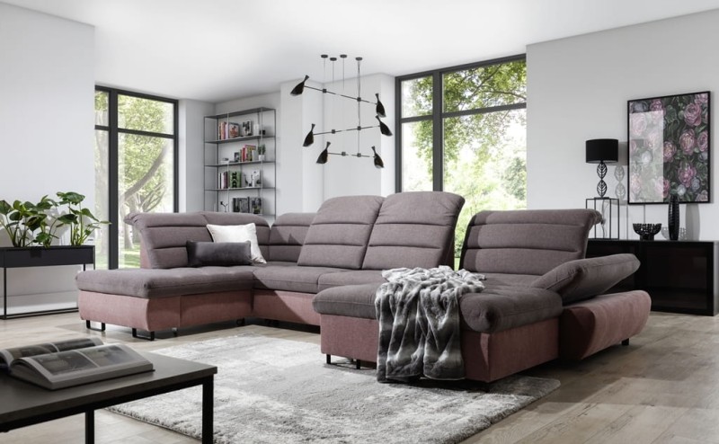 Narożnik 3 ROMA 373 cm z Funkcją Spania i Pojemnikiem na Pościel