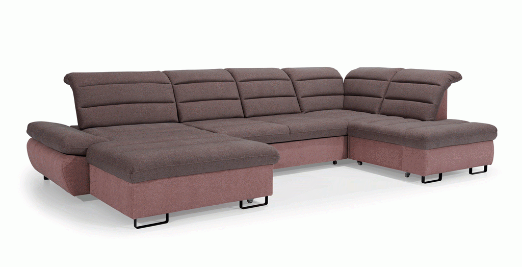 Lewostronny Narożnik 3 ROMA 373 cm z Funkcją Spania i Pojemnikiem na Pościel