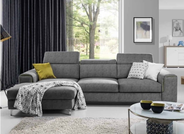 Lewostronny Narożnik 3 GENOVA 280 cm z Funkcją Spania i Pojemnikiem do Salonu