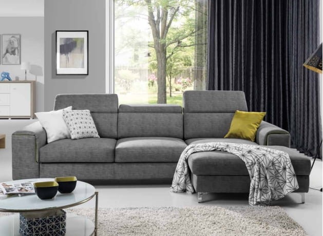 Prawostronny Narożnik 3 GENOVA 280 cm z Funkcją Spania i Pojemnikiem do Salonu