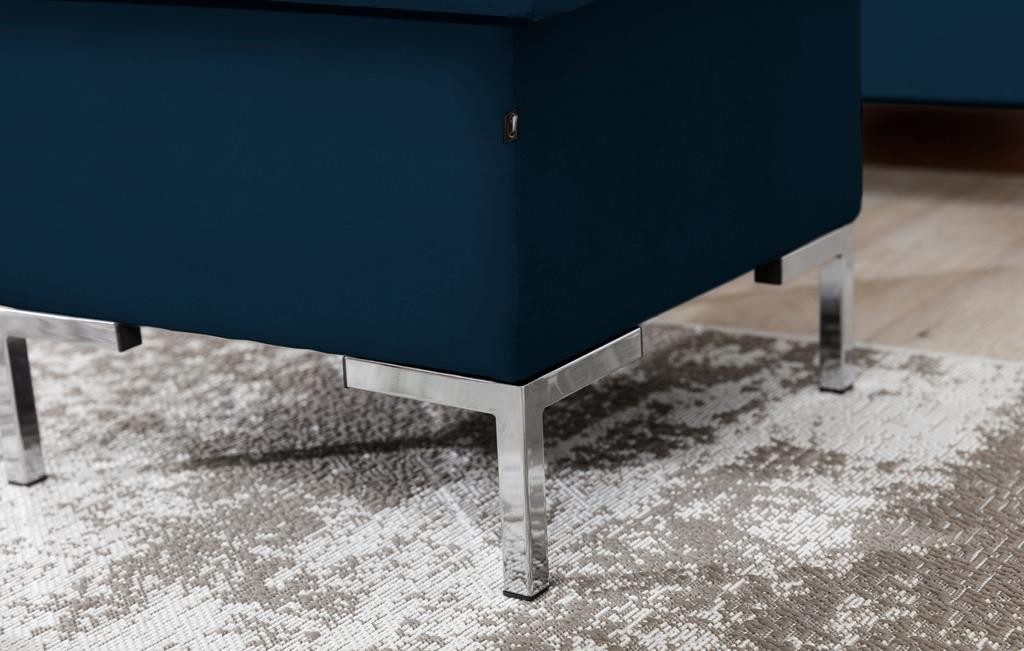 Wersalka SOLVO B Do Salonu Pokoju Granatowa Modone 17038  nóżki chrom