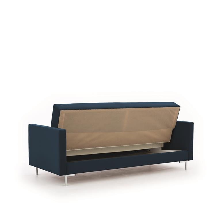 Wersalka SOLVO B Do Salonu Pokoju Pojemnik na pościel Granatowa Modone 17038  nóżki chrom