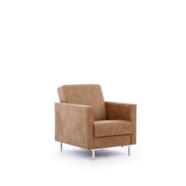 Fotel SOLVO B Do Salonu Pokoju Brązowy Manila camel nóżki chrom.jpg