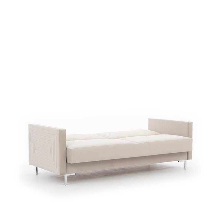 Wersalka SOLVO C Do Salonu Pokoju Funkcja spania Kremowa nóżki chrom Modone 17031.jpg