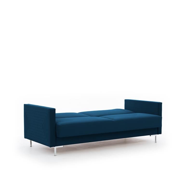 Wersalka SOLVO C Do Salonu Pokoju Funkcja spaniaGranatowa Modone 17038 nóżki chrom.jpg